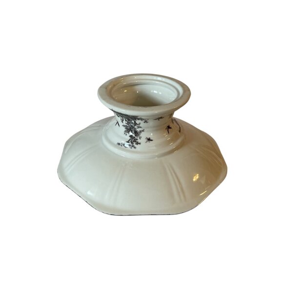 Pedestal Cake Stand Plate Aux Au Provence Black and White Toile 12" x 5.25" - Picture 7 of 7
